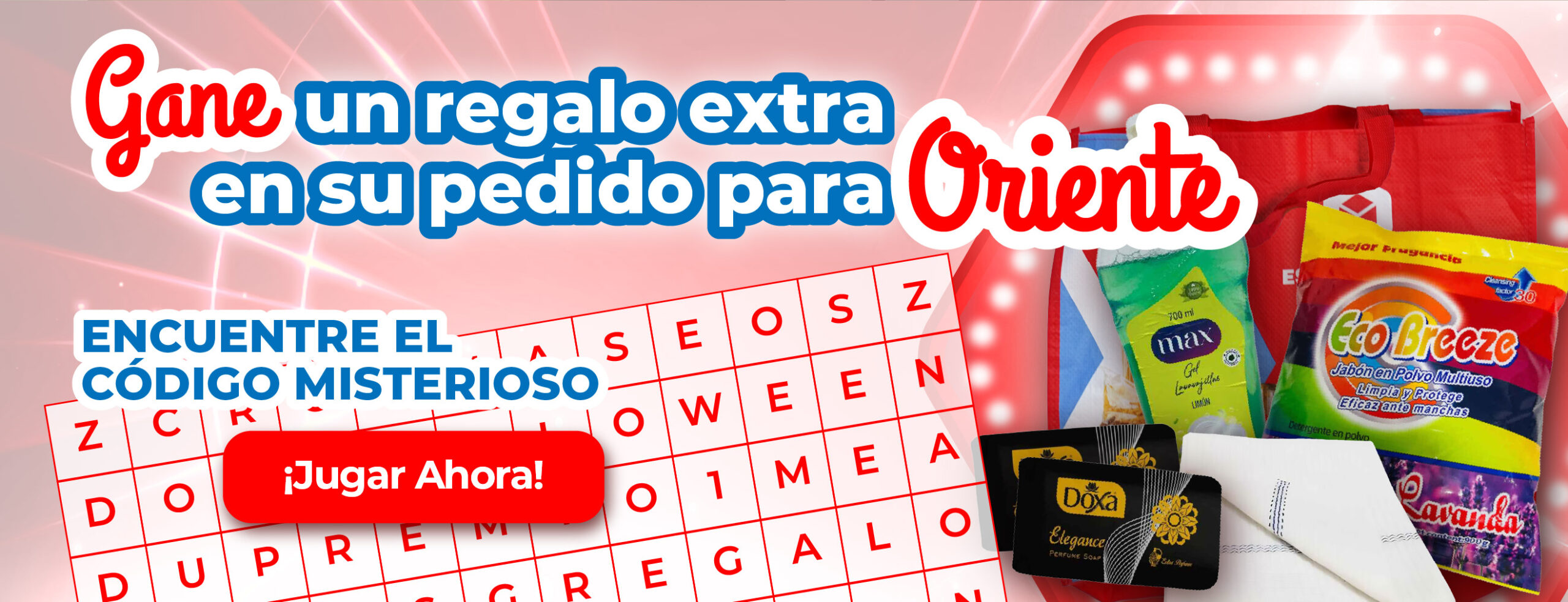 Sopa de letras con regalo para compras Oriente