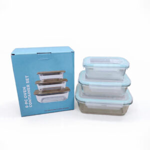 Set de Recipientes de Vidrio Rectangulares con Tapa Hermética - Esencial Pack