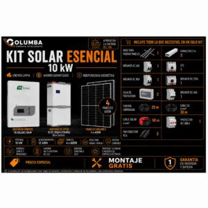 Kit Solar Esencial Inversor de 10KW con 12KW de Batería