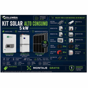 Kit Solar Alto Consumo Inversor de 5KW con 15KW de Batería