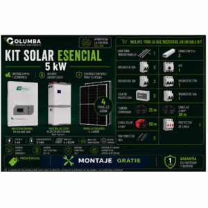 Kit Solar Esencial Inversor de 5KW con 12KW de Batería