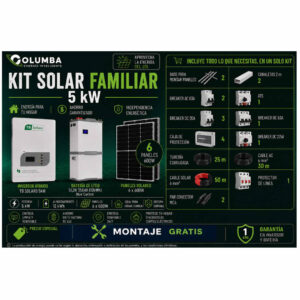 Kit Solar Familiar Inversor de 5KW con 12KW de Batería