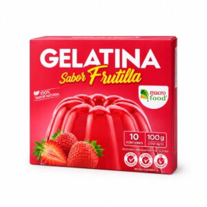 Gelatina Sabor Frutilla Macro Food 100g