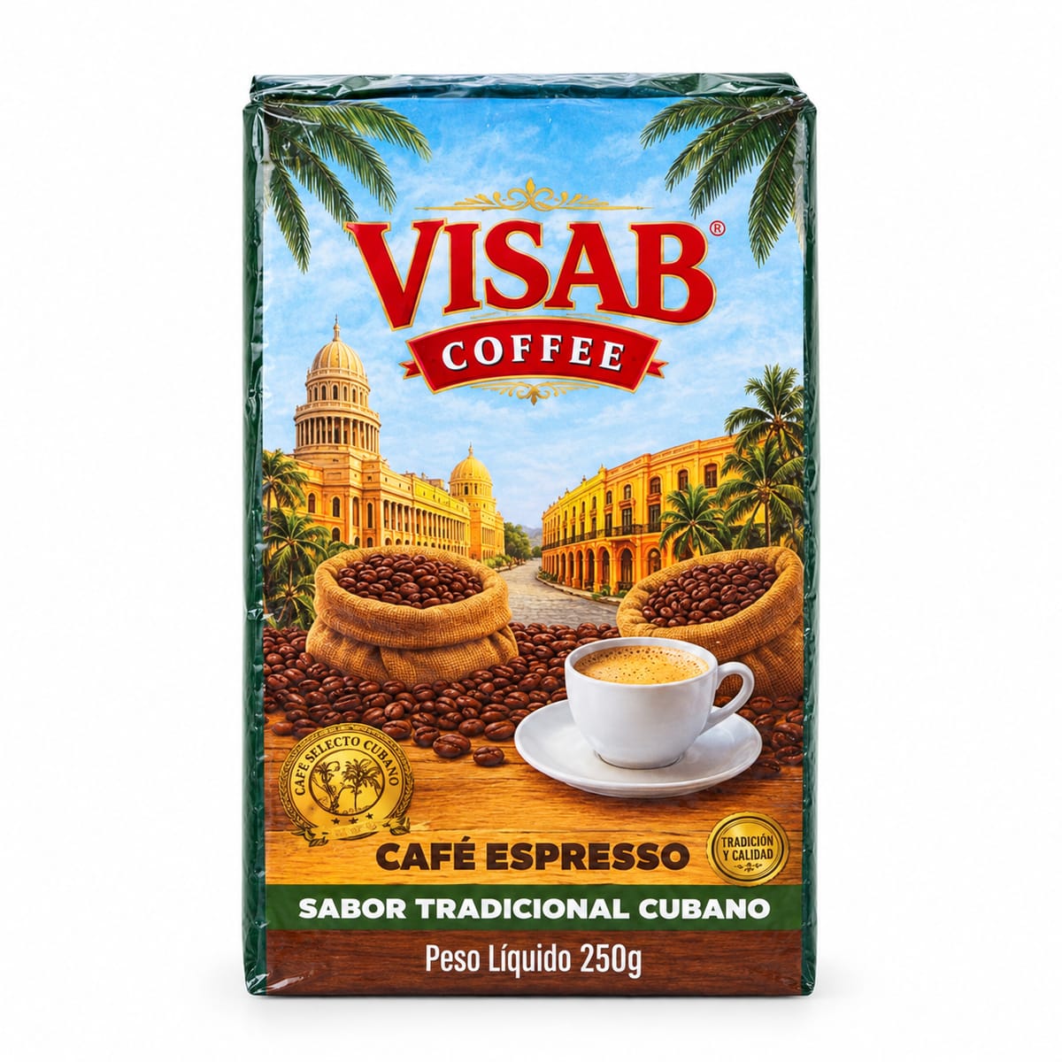 Café Espresso 250g Visab, café molido ideal para espresso