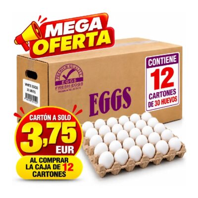 Caja con 12 Cartones de Huevo de 30ud