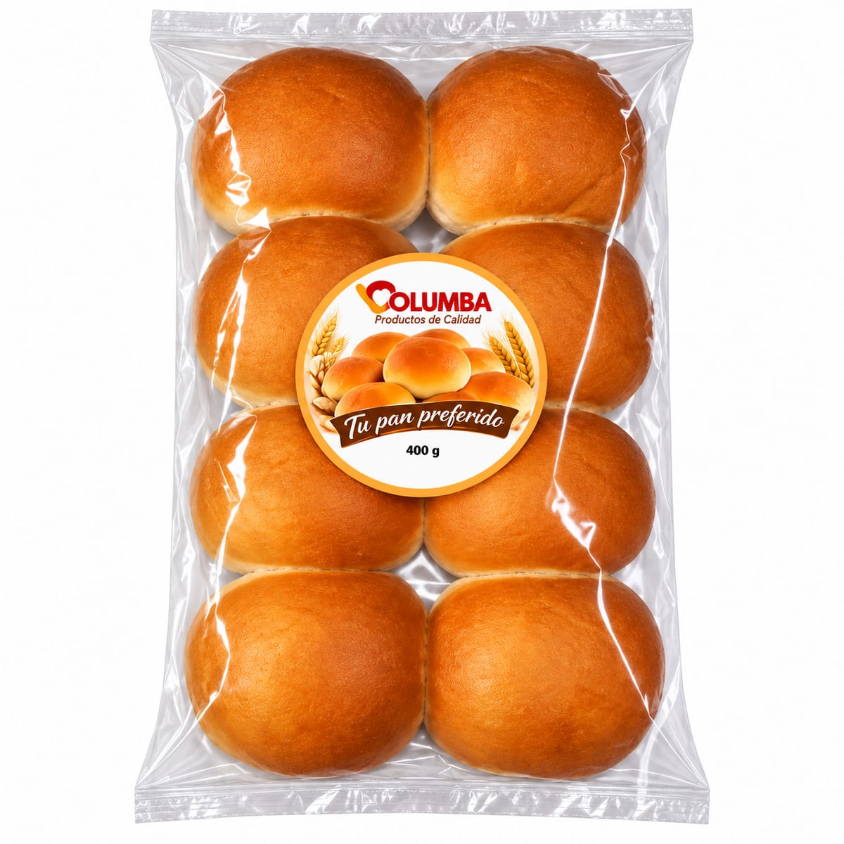Pan redondo Columba 50g x8, corteza dorada y miga suave