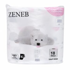 Papel Sanitario Premium de 4 hojas ZENEB Paca de 18 Rollos