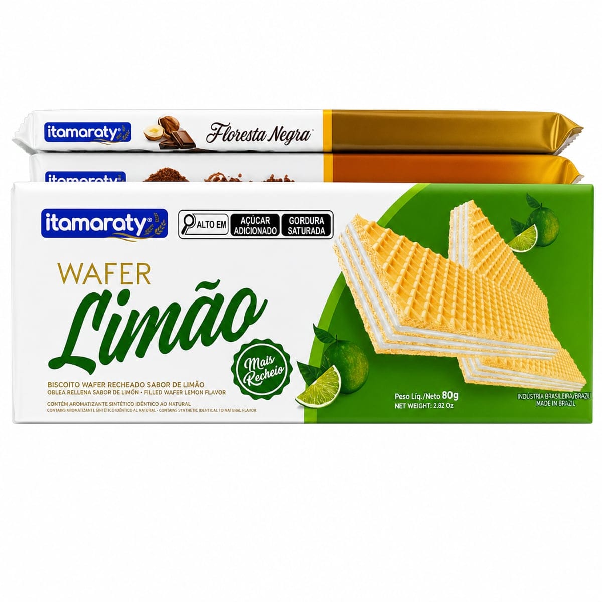Sorbeto Wafer sabor Limón 80g Itamaraty, snack crujiente y refrescante